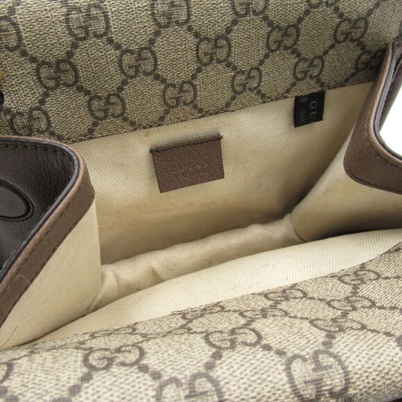 Gucci Supreme Pvc Canvas Leather Brown GG Small Bag Messenger Bag Shoulder Bag - Picture 6 of 6